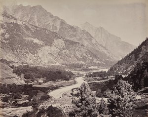 Der obere Himalaya. Blick in das Buspa-Tal von Sangla aus von Samuel Bourne