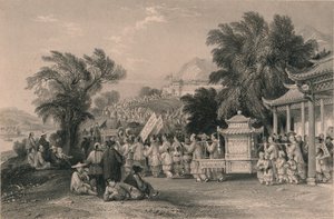 Hochzeitsprozession am Blauwolkenbach, Chin-keang-foo, ca. 1843-1858