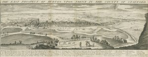 Burton-upon-Trent Brücke und Stadt (Gravur) von Samuel Buck