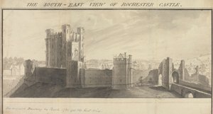 Die Südostansicht von Rochester Castle