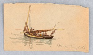 Boote in Étretat von Samuel Colman