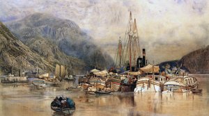 Schifffahrt auf dem Hudson River von Samuel Colman