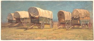 Studie von bedeckten Wagen von Samuel Colman