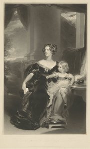 Porträt von Harriet, Gräfin Gower, und ihrer Tochter von Samuel Cousins