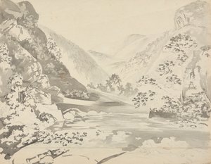 Flussszene mit Bergen im Hintergrund von Samuel Davis