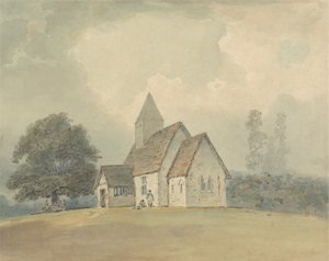 Kirche mit Holzglockenturm - eine von drei Versionen von Samuel Davis
