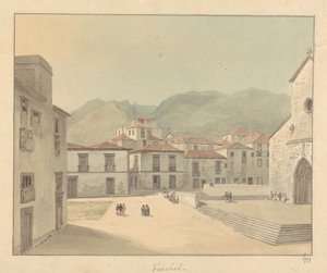 Funchal, Madeira: Ein Platz mit einer Kirche von Samuel Davis
