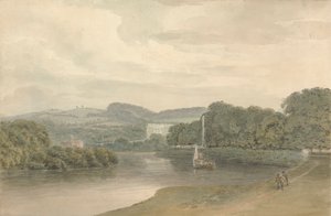 Flusslandschaft mit einem unbekannten Landhaus von Samuel Davis