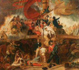 Der Tod von Nelson in der Schlacht von Trafalgar, 21. Oktober 1805 von Samuel Drummond