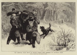Die Kaiserliche Bärenjagd in Russland, tot, der Preis des Kaisers von Österreich von Samuel Edmund Waller