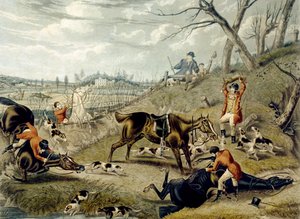 Die große Leicestershire Fuchsjagd, Platte 4, graviert von Charles Hunt