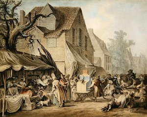 Eine Marktszene von Samuel Hieronymous Grimm