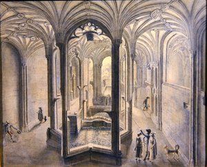 Innenansicht der Holywell Spa, Nordwales von Samuel Hieronymous Grimm
