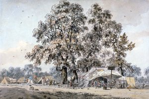 Armeelager im Hyde Park, London, ca. 1780 von Samuel Hieronymus Grimm