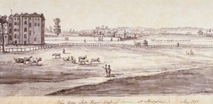 Blick aus Lady Kayes Ankleidezimmer in Marylebone von Samuel Hieronymus Grimm