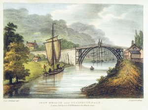 Eisenbrücke über den Severn in Ironbridge, Coalbrookdale, England, gebaut 1779