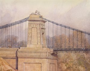 Detail des genehmigten Entwurfs für die Clifton-Hängebrücke von Samuel Jackson