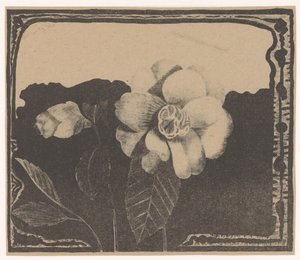 Kamelie, links eine Knospe von Samuel Jessurun de Mesquita (signed by artist)