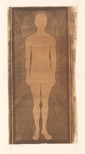 Silhouette eines Mannes mit Strahlen um ihn herum von Samuel Jessurun de Mesquita (signed by artist)