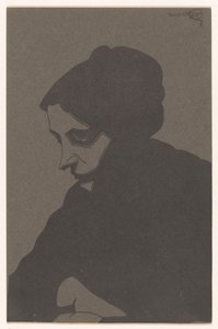 Frau im Dreiviertelprofil nach links, mit Schatten von Samuel Jessurun de Mesquita (signed by artist)