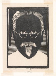 Selbstporträt mit Brille und Spitzbart von Samuel Jessurun de Mesquita (signed by artist)