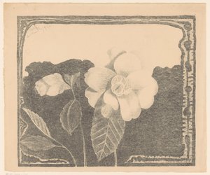 Kamelie, links eine Blume in Knospe von Samuel Jessurun de Mesquita