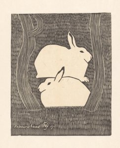 Zwei Schneehasen von Samuel Jessurun de Mesquita