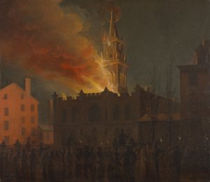 Brand des Freimaurerhauses, Chestnut Street, Philadelphia, Pennsylvania von Samuel Jones