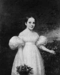 Porträt eines Mädchens mit Blumen, ca. 1835 von Samuel Lovett Waldo