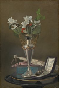 Stillleben mit Fächer und Anhänger, ca. 1865-1875 von Samuel Marsdon Brookes