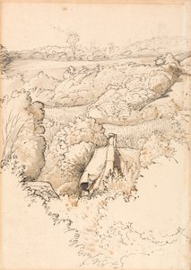 Ein Cottage unter Bäumen, Shoreham von Samuel Palmer