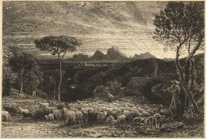 „Öffnung des Pferchs“ oder „Früher Morgen“ von Samuel Palmer