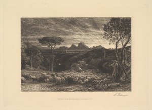 Das Öffnen des Faltens oder Früher Morgen, 1880 von Samuel Palmer