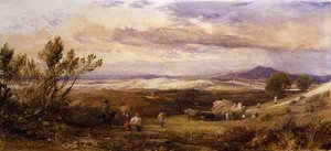 Das Kornfeld, bewölkter Morgen von Samuel Palmer