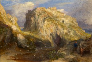 Tintagel Castle: Annähernder Regen von Samuel Palmer