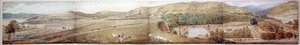 Skizze für ein Panorama - Die Stadt Largs, Ayrshire, Juli 1856 von Samuel Parlber