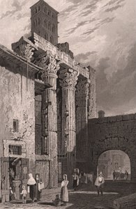 Säulen des Tempels des Mars Ultor, Rom, Latium, Italien, Stahlstich von Samuel Prout von Samuel Prout