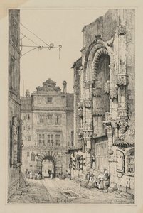 Faksimiles von Skizzen aus Flandern und Deutschland: Thein-Kirche, Prag, 1833 von Samuel Prout