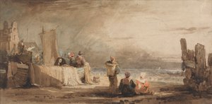 Figuren am Strand von Samuel Prout