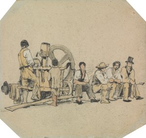 Mechanischer Schleifer mit Figuren von Samuel Prout