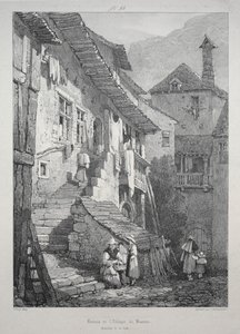 Ruinen der Abtei von Baume. Innenhof von Samuel Prout