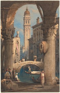 San Giorgio dei Greci, von einer Arkade aus gesehen von Samuel Prout