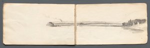 Skizzenbuch: "Landschaft mit Segelbooten" von Samuel Prout