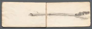 Skizzenbuch: Landschaft mit Segelbooten, 1814 von Samuel Prout