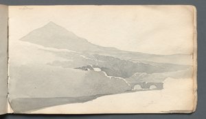 Skizzenbuch: Berglandschaft mit Brücke von Samuel Prout