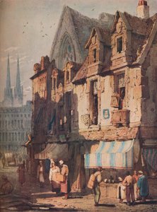 Straßenszene, Bayeux, Normandie, um 1828