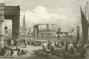 Der Große Kanal und der Dogenpalast, Venedig von Samuel Prout