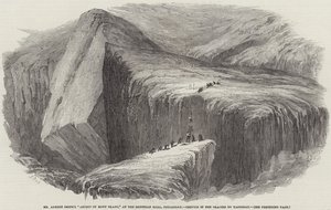 Mr. Albert Smiths Besteigung des Mont Blanc, in der Egyptian Hall, Piccadilly, Spalte im Gletscher du Tacconay von Samuel Read