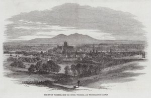 Die Stadt Worcester, von der Oxford, Worcester und Wolverhampton Eisenbahn von Samuel Read