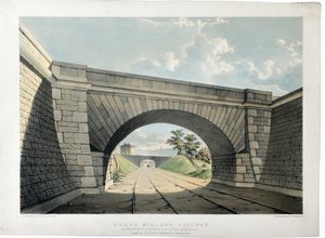 North Midland Railway. Blick auf die New Street Bridge usw. in Belper, Blick nach Süden, um 1840